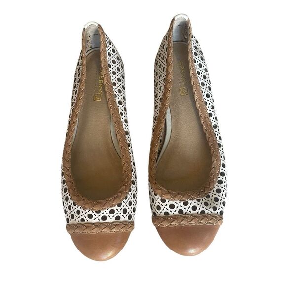 New Sperry White Tan Flats Shoes Size 8 - Picture 5 of 5